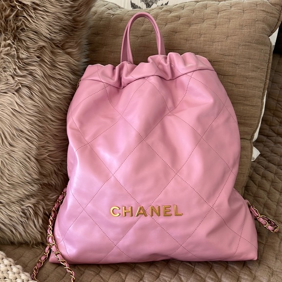 Cloth backpack Chanel Yellow in Cloth - 32122764